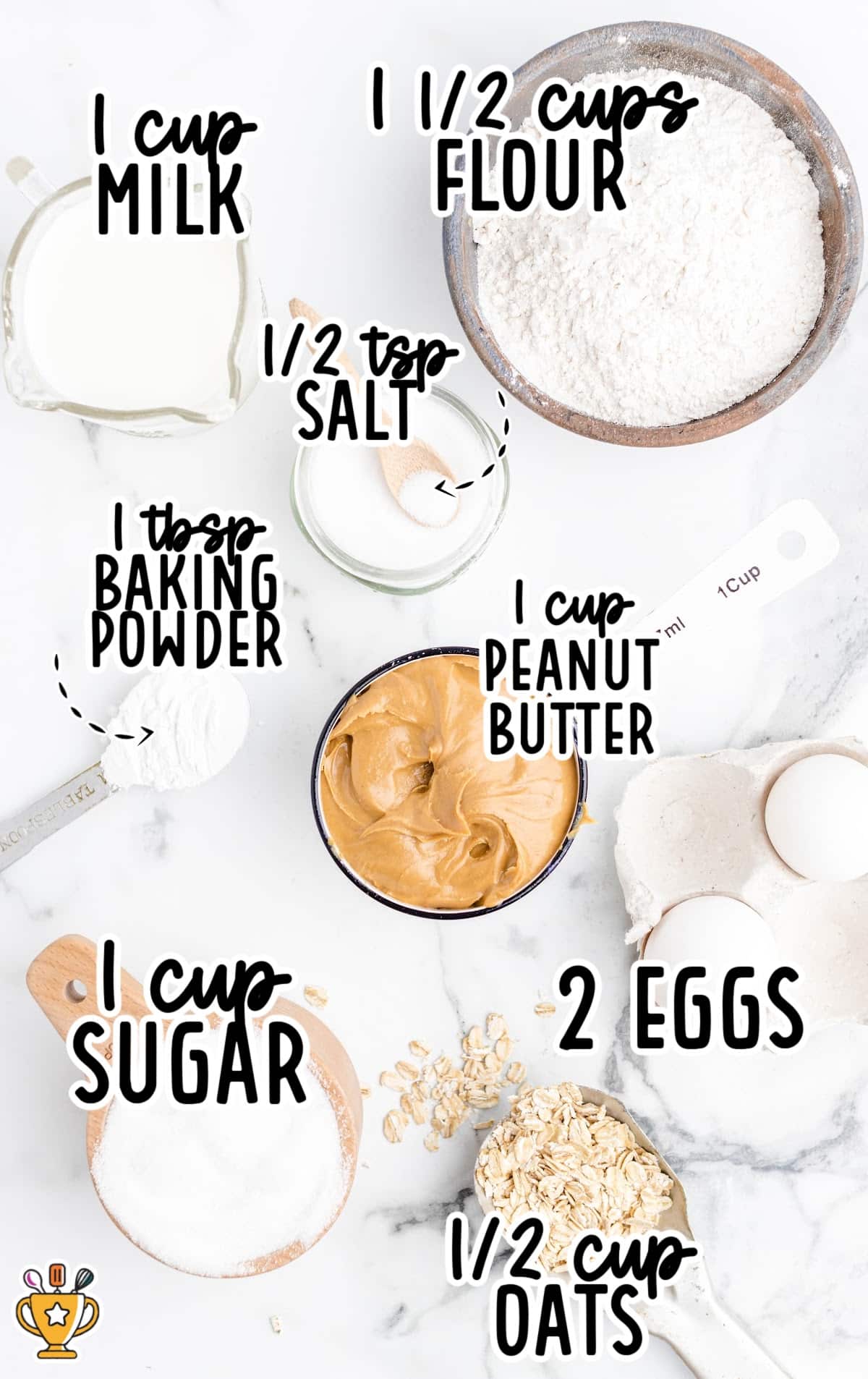 ingredients for making Peanut Butter Quick Bread