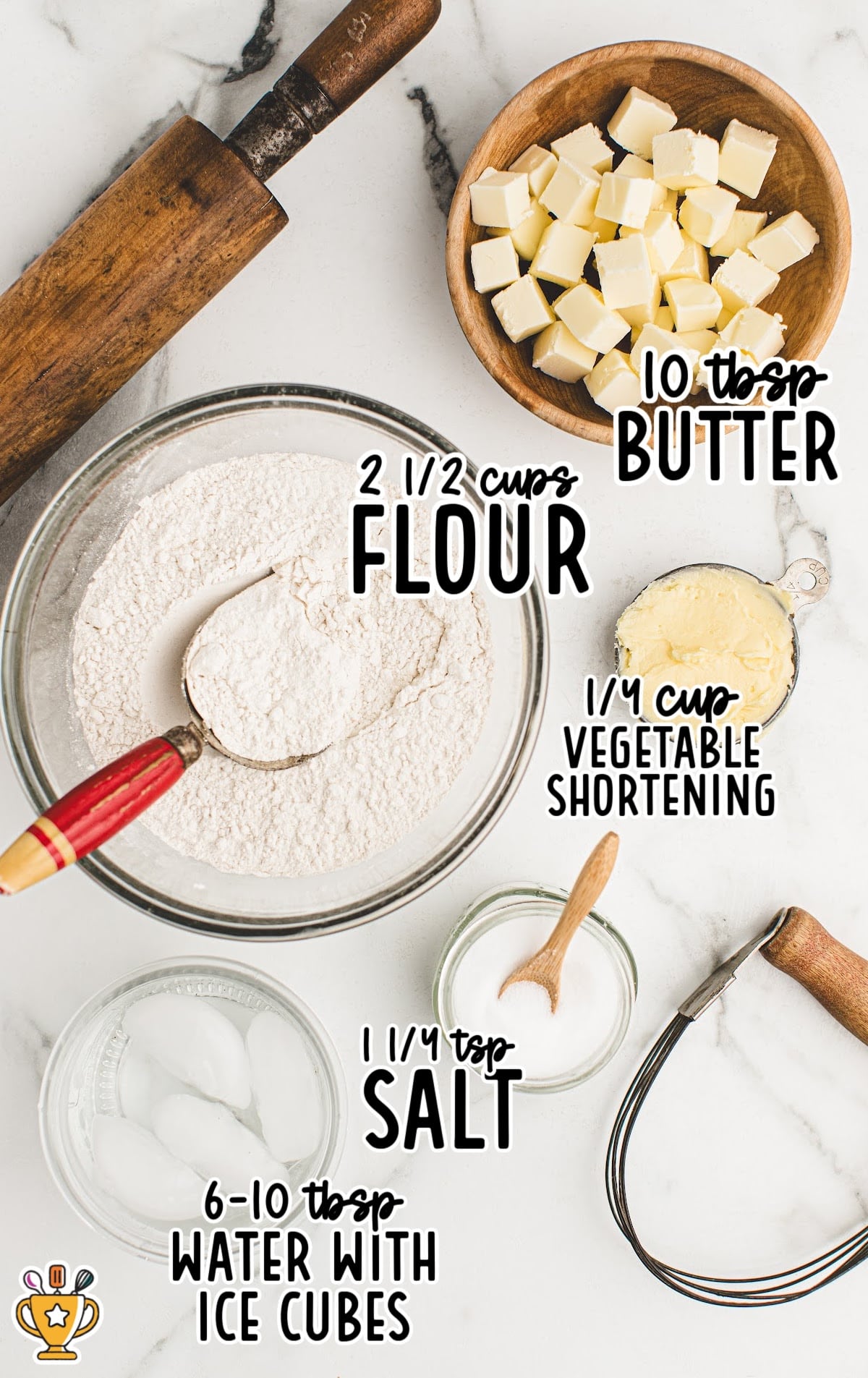 ingredients for making Pie Crust