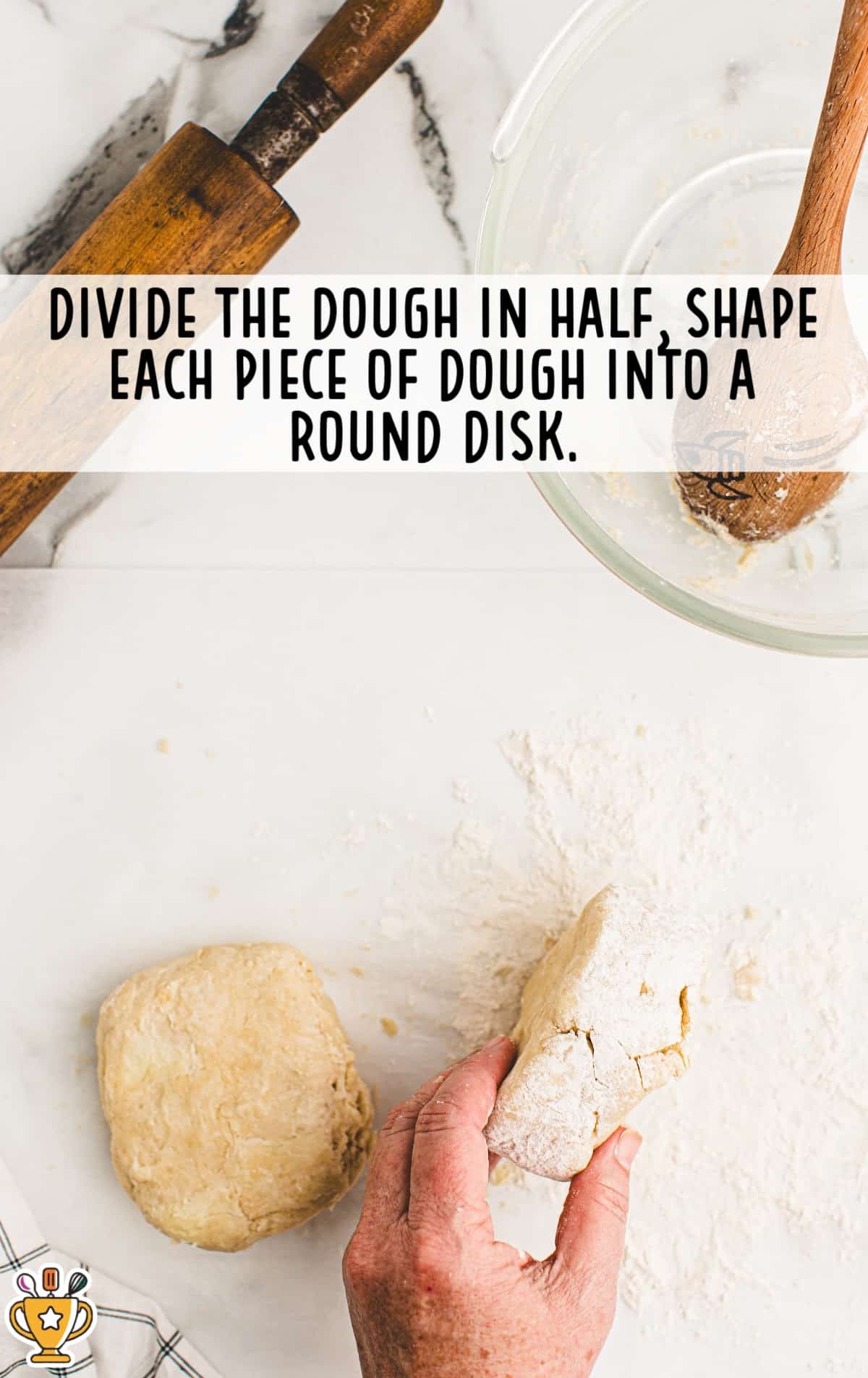 dividing the dough in half