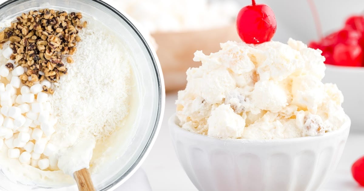 a bowl full of Pina Colada Fluff