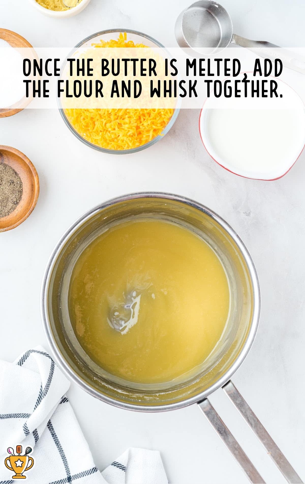 melted butter in a pan