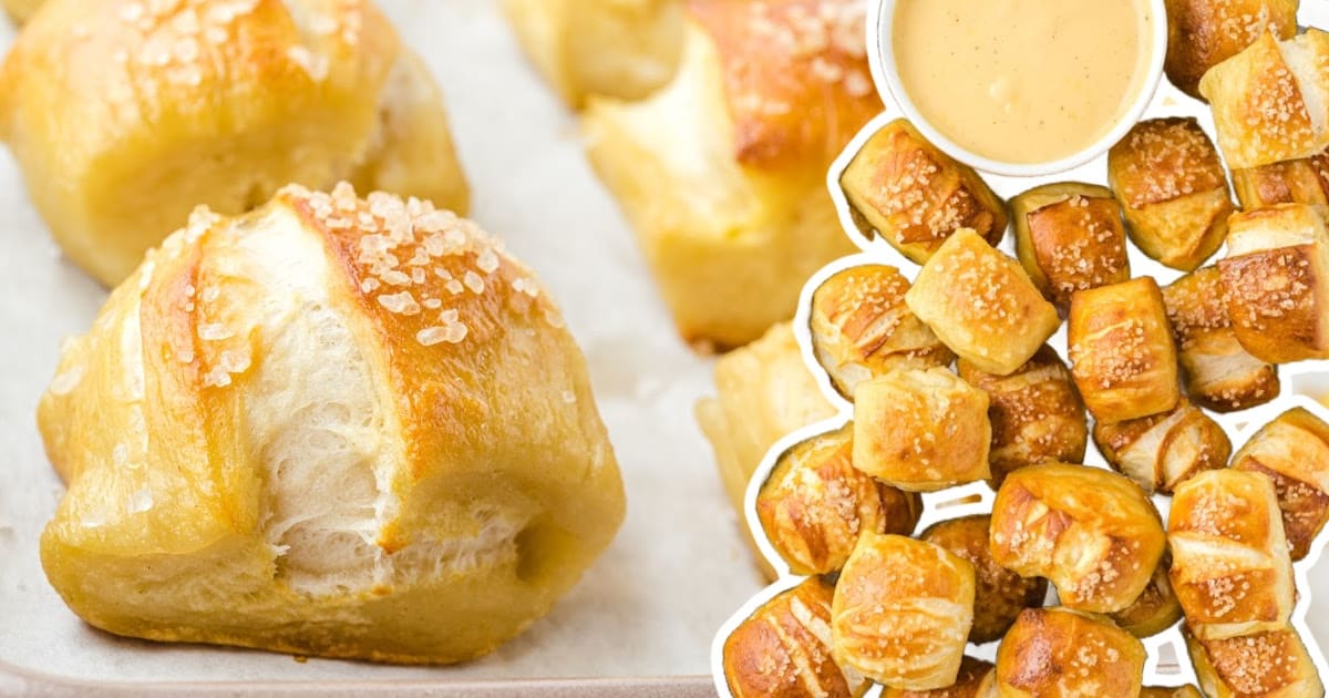 a bunch of Pretzel Bites with Cheese