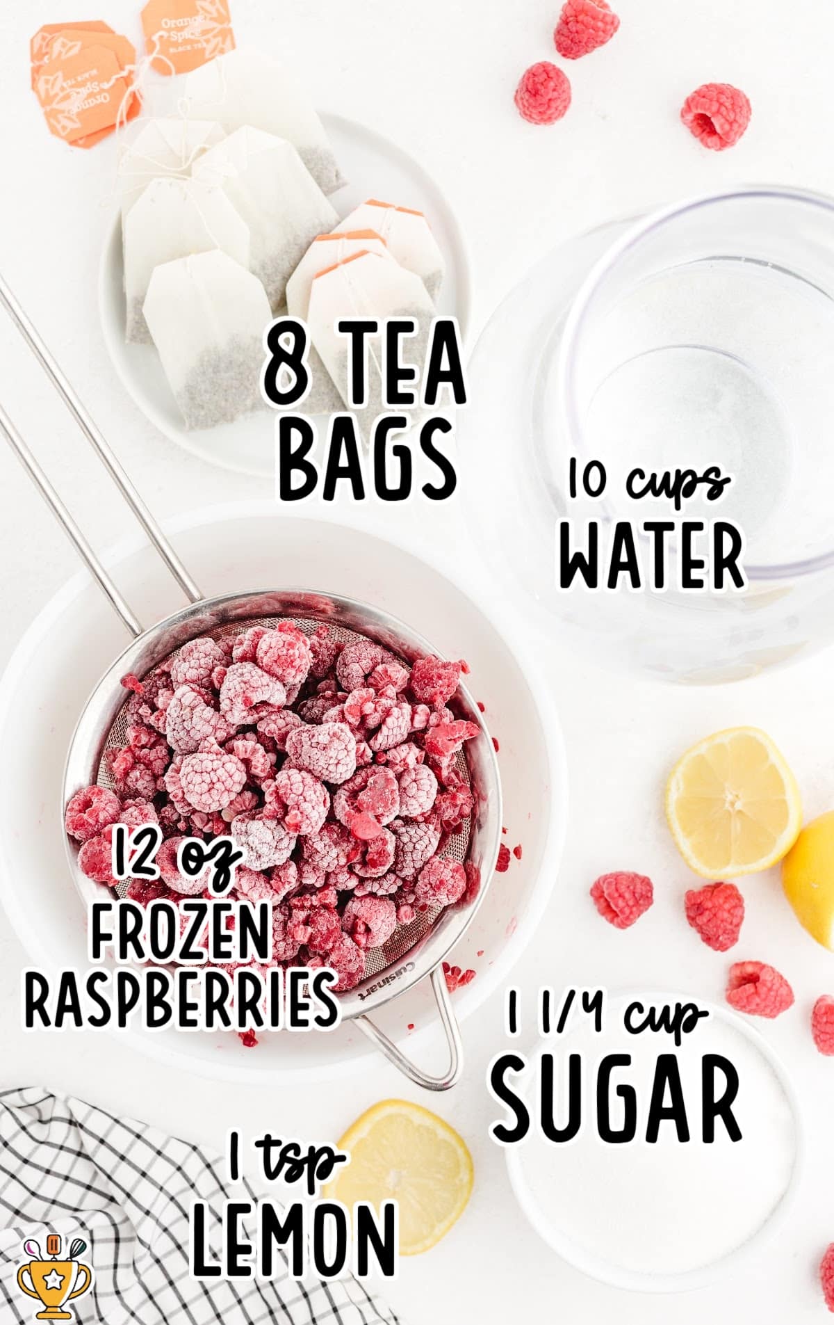 ingredients for making Raspberry Iced Tea