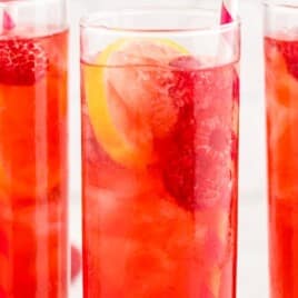 three glasses served with Raspberry Iced Tea