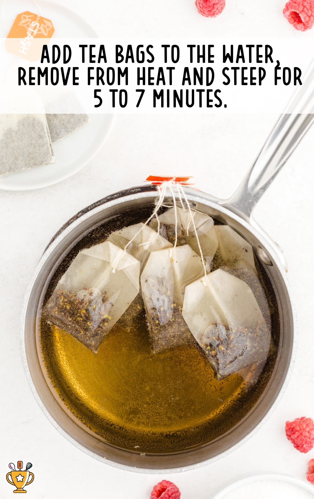 adding tea bags to the water