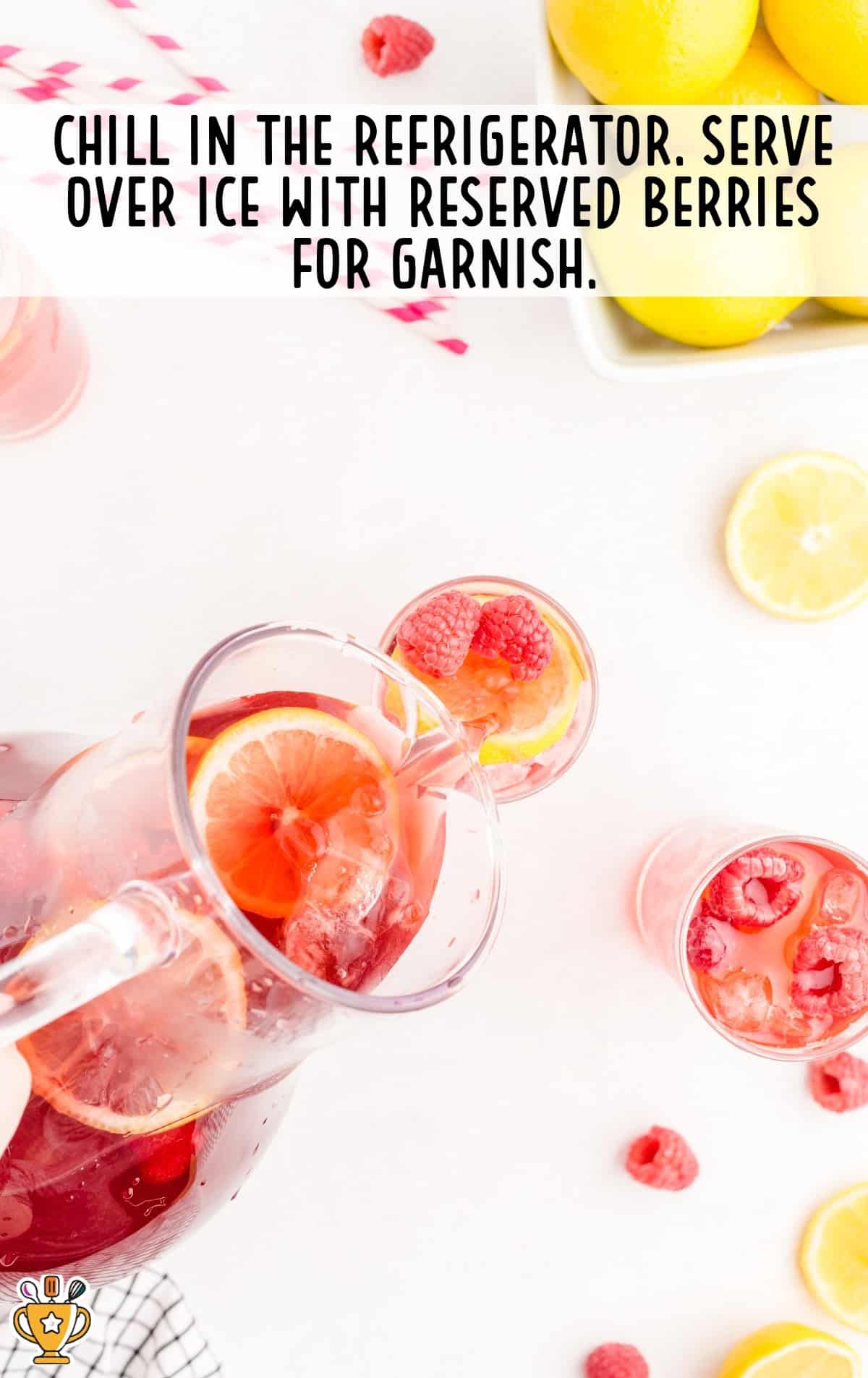 pouring some Raspberry Iced Tea in a glass