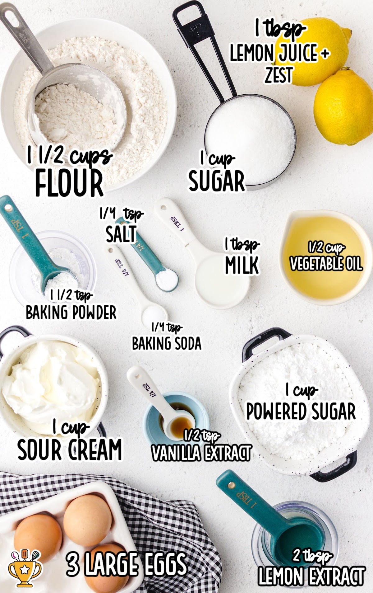 ingredients for making Starbucks Lemon Loaf