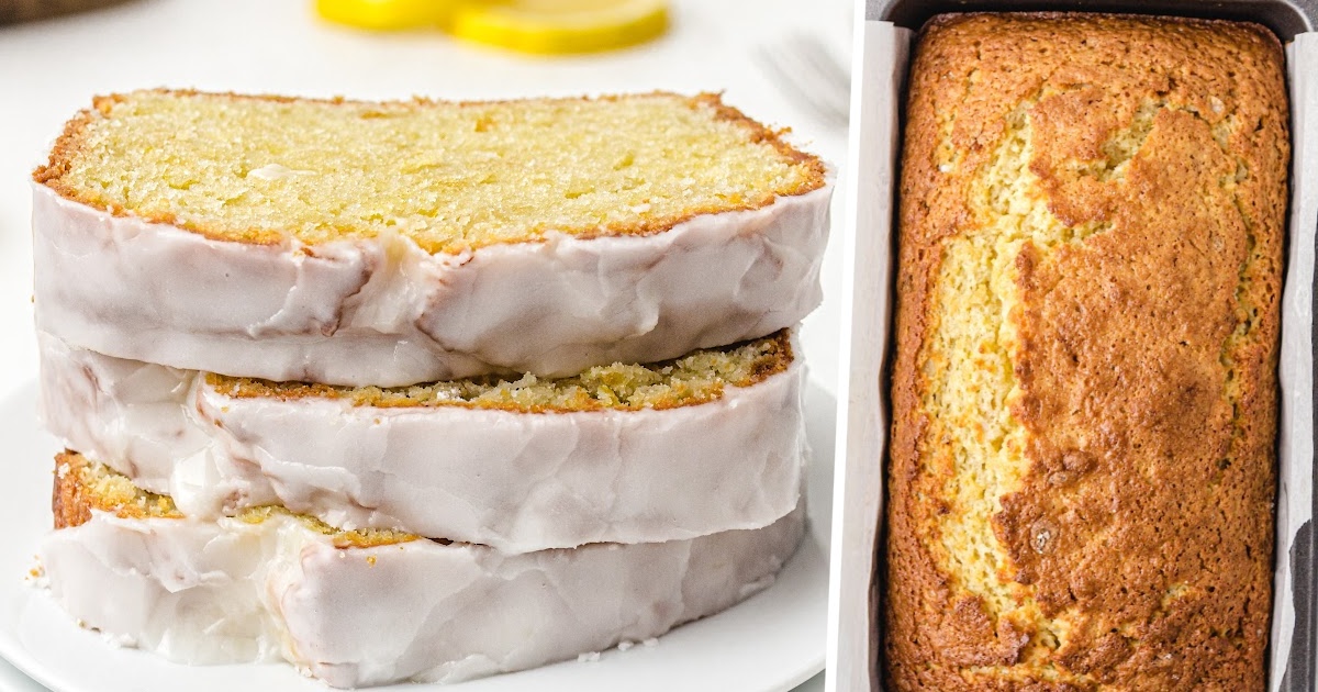 three slices of Starbucks Lemon Loaf and a whole Starbucks Lemon Loaf in a baking pan