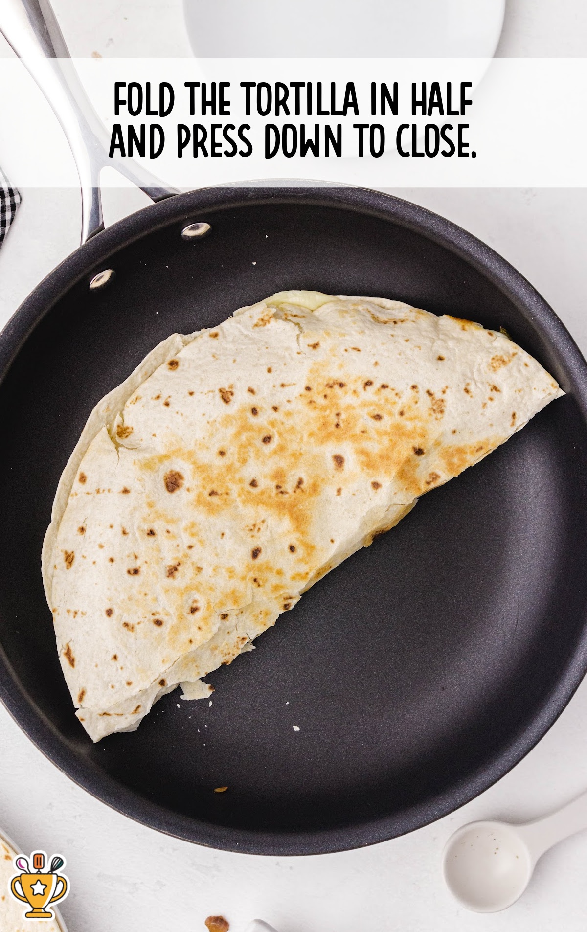 a tortilla in a frying pan