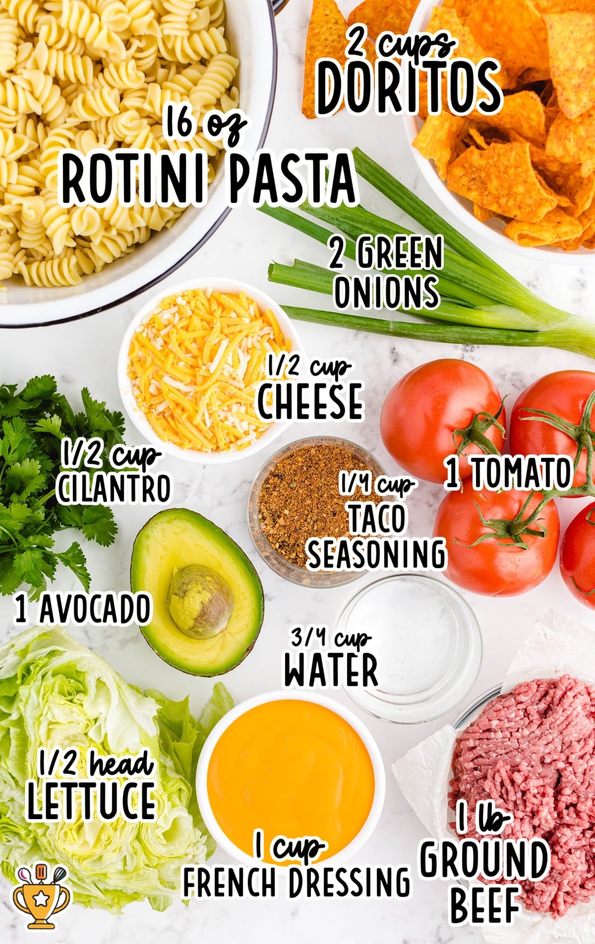 ingredients for making Taco Pasta Salad