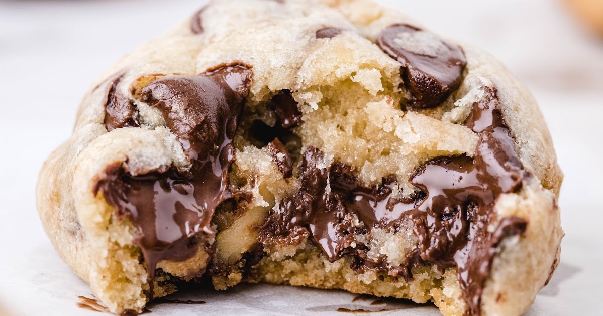 a Tollhouse Chocolate Chip Cookie with a bite on it