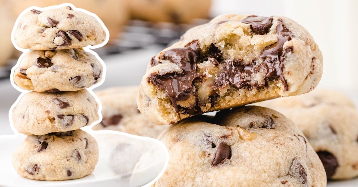 a bunch of Tollhouse Chocolate Chip Cookies
