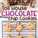 Tollhouse Chocolate Chip Cookies on a cooling rack