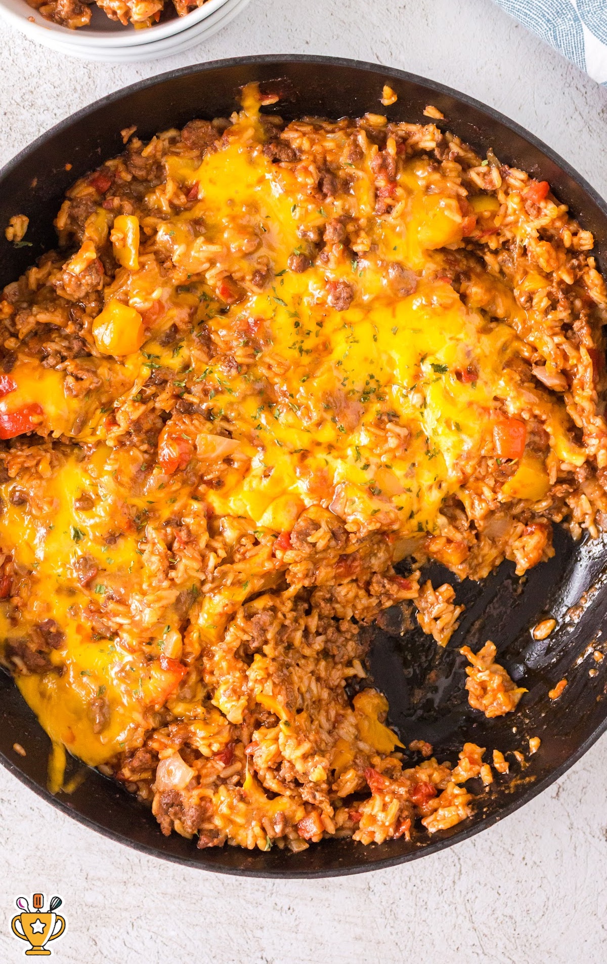 A pan of unstuffed pepper casserole.