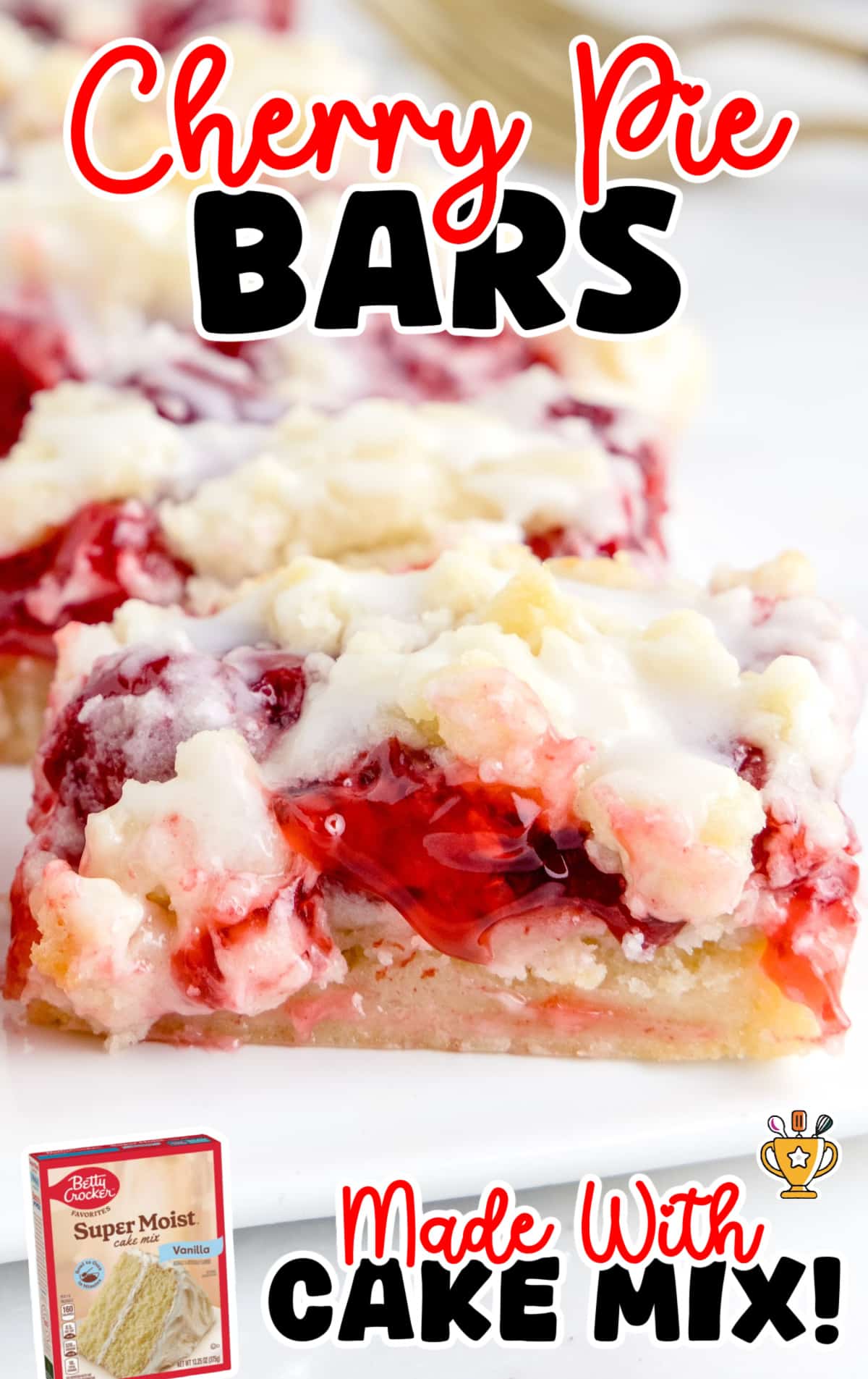 A bunch of cherry pie bars are on a white plate.