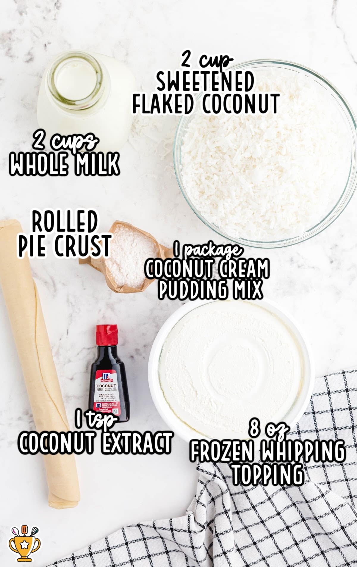 ingredients for making No Bake Coconut Cream Bars