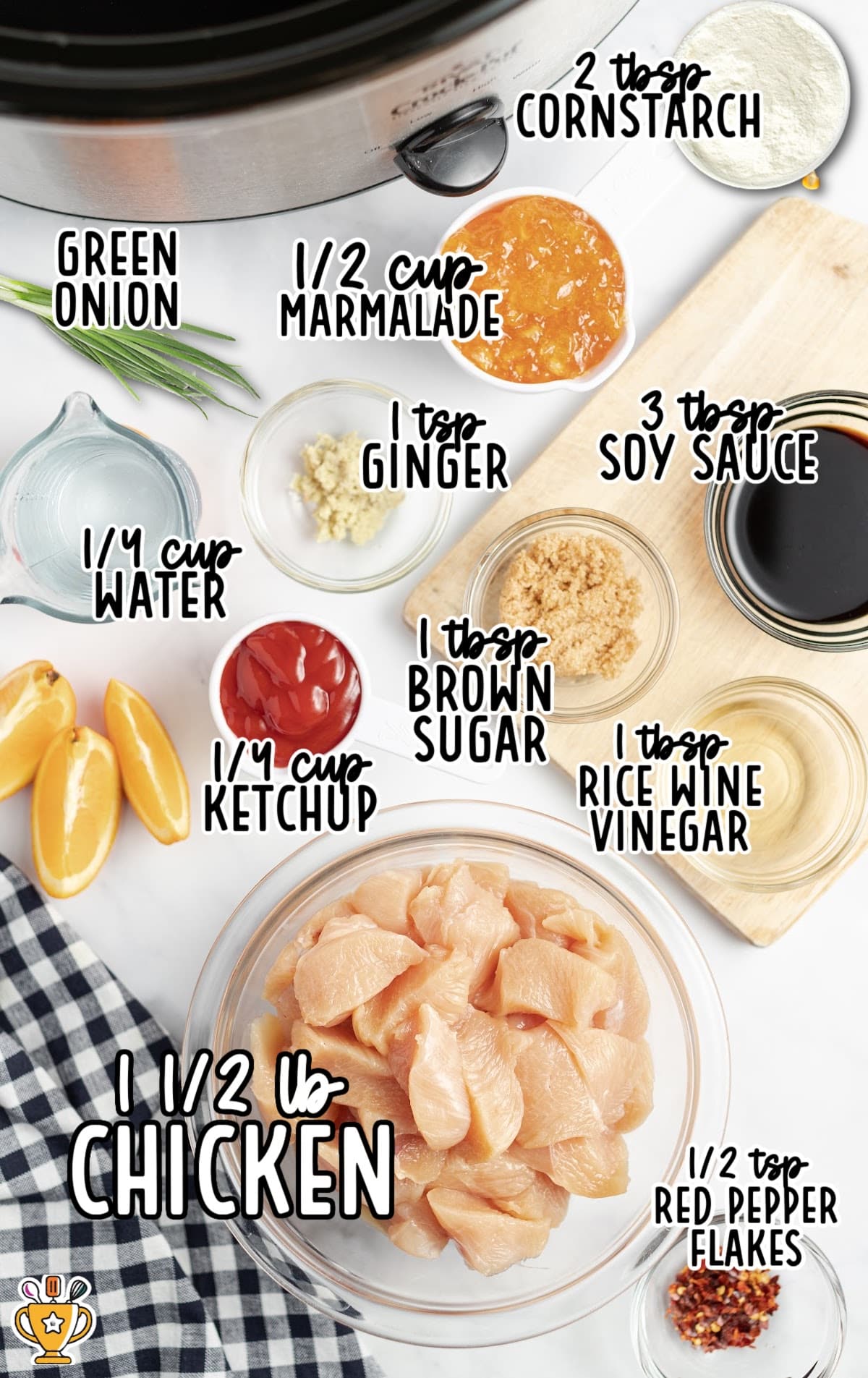 ingredients for making Crockpot Orange Chicken