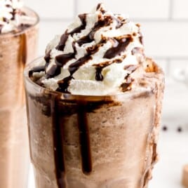 two glasses of Double Chocolate Chip Frappuccino