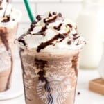 a mug full of Double Chocolate Chip Frappuccino