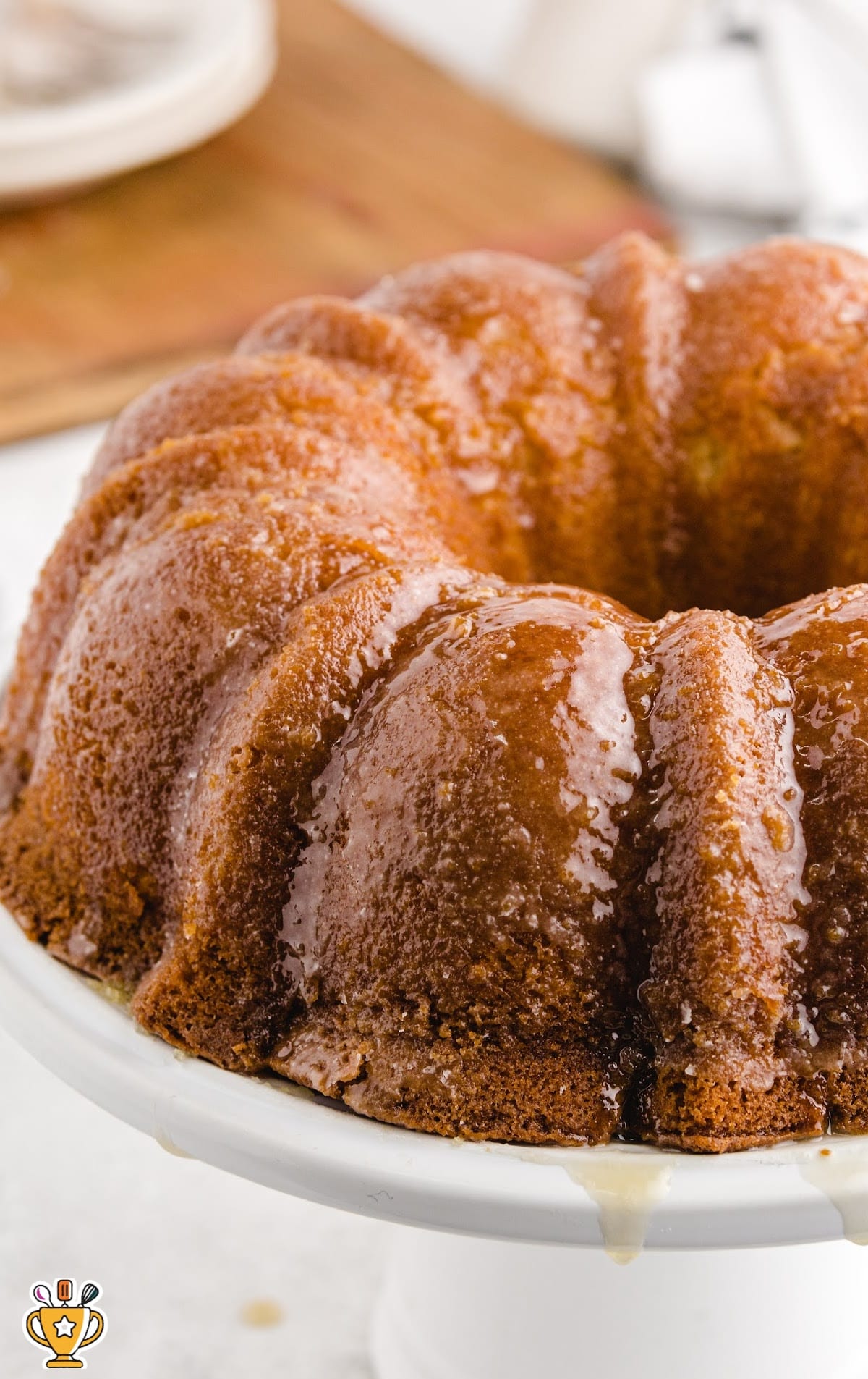 a Kentucky Butter Cake on a cake stand