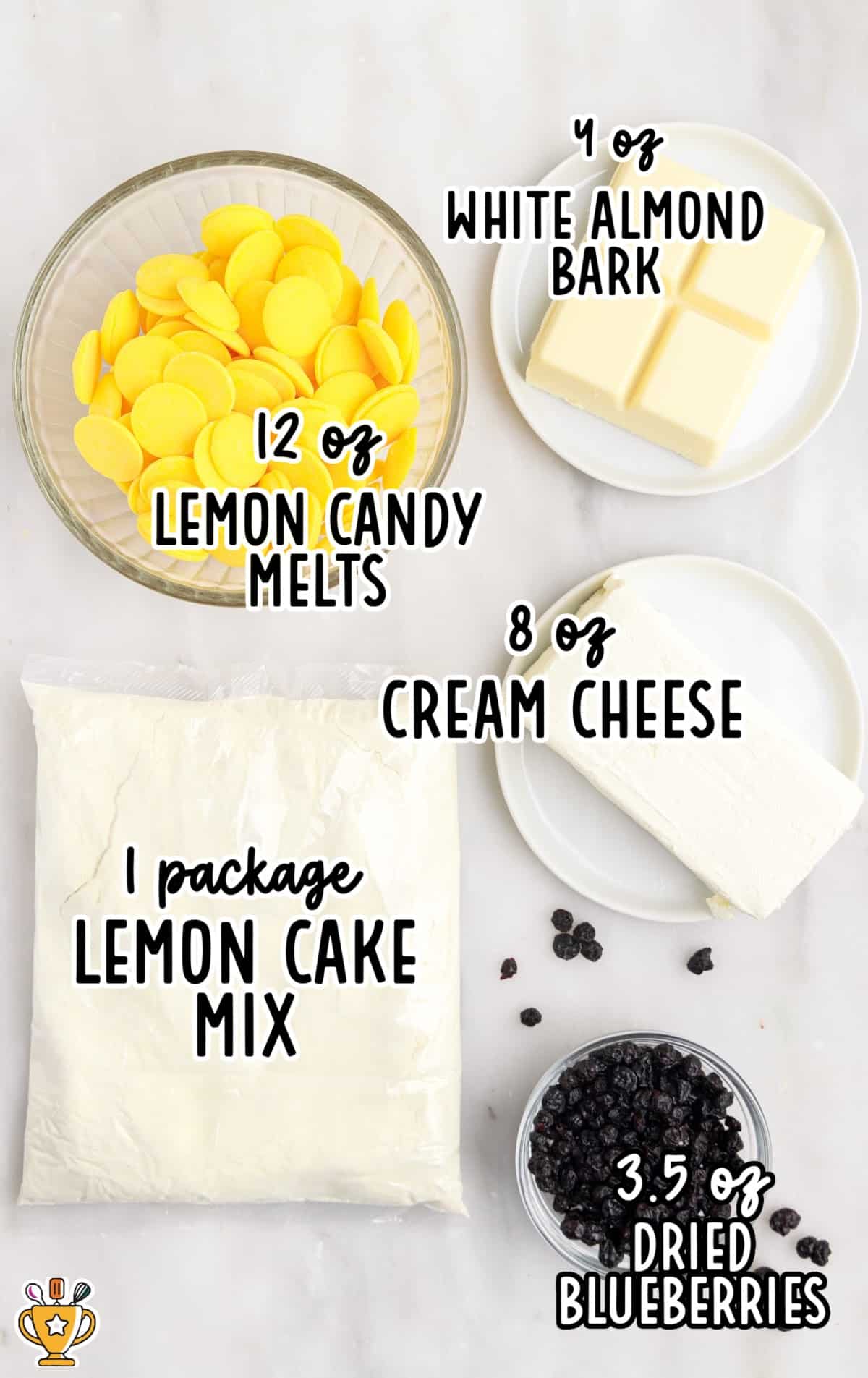 ingredients for making Lemon Blueberry Cheesecake Bites
