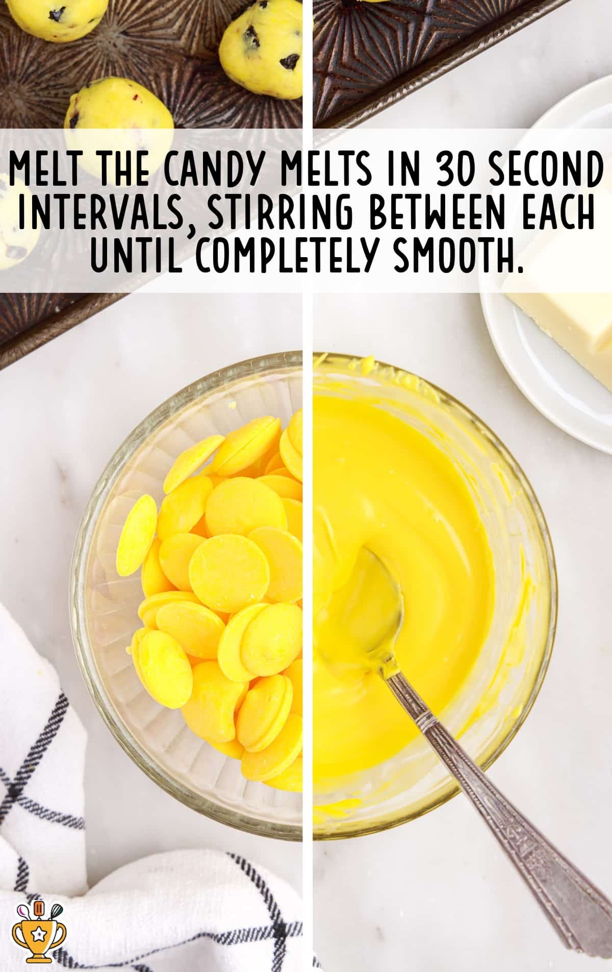 melting the candy in a bowl