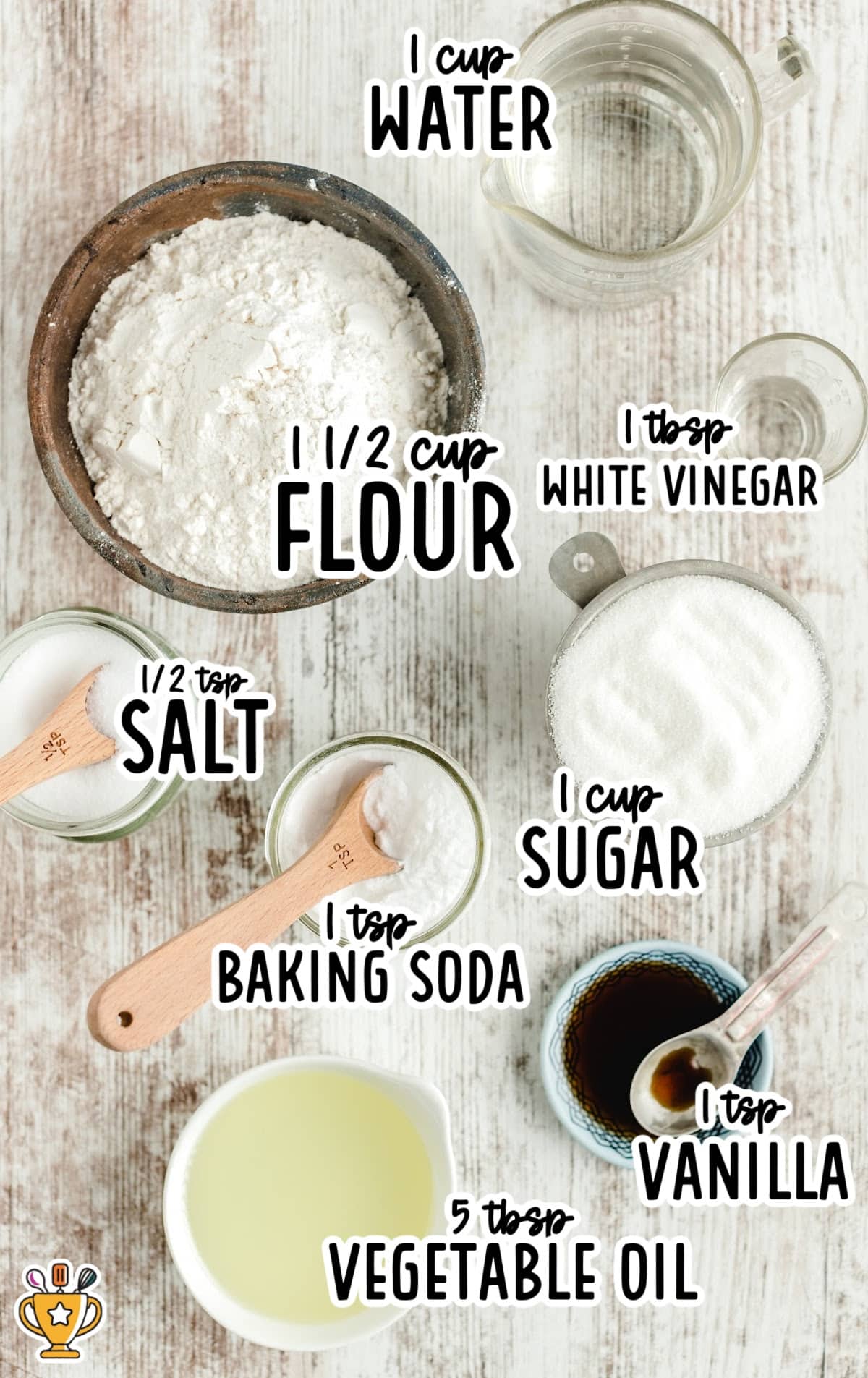 ingredients for making Vanilla Crazy Cake