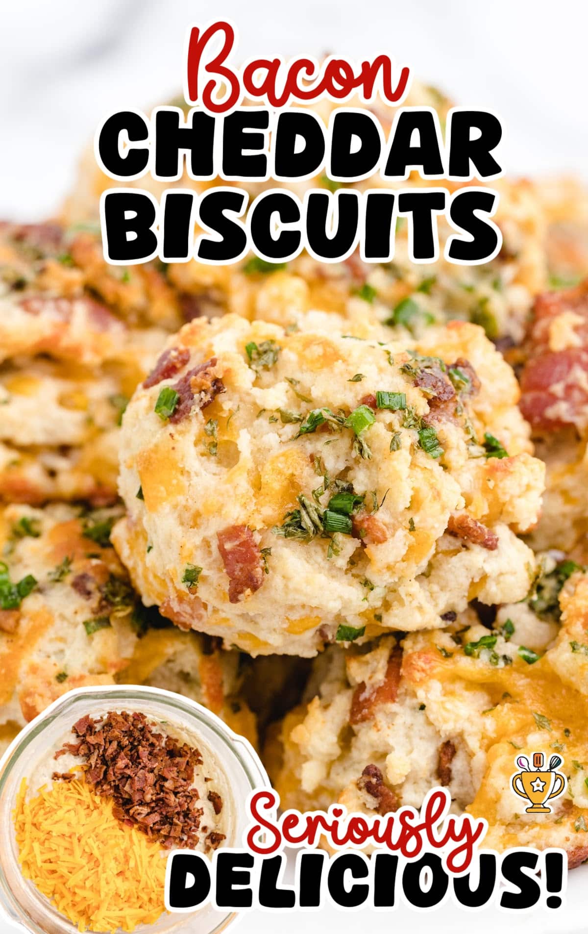 a bunch of Bacon Cheddar Biscuits