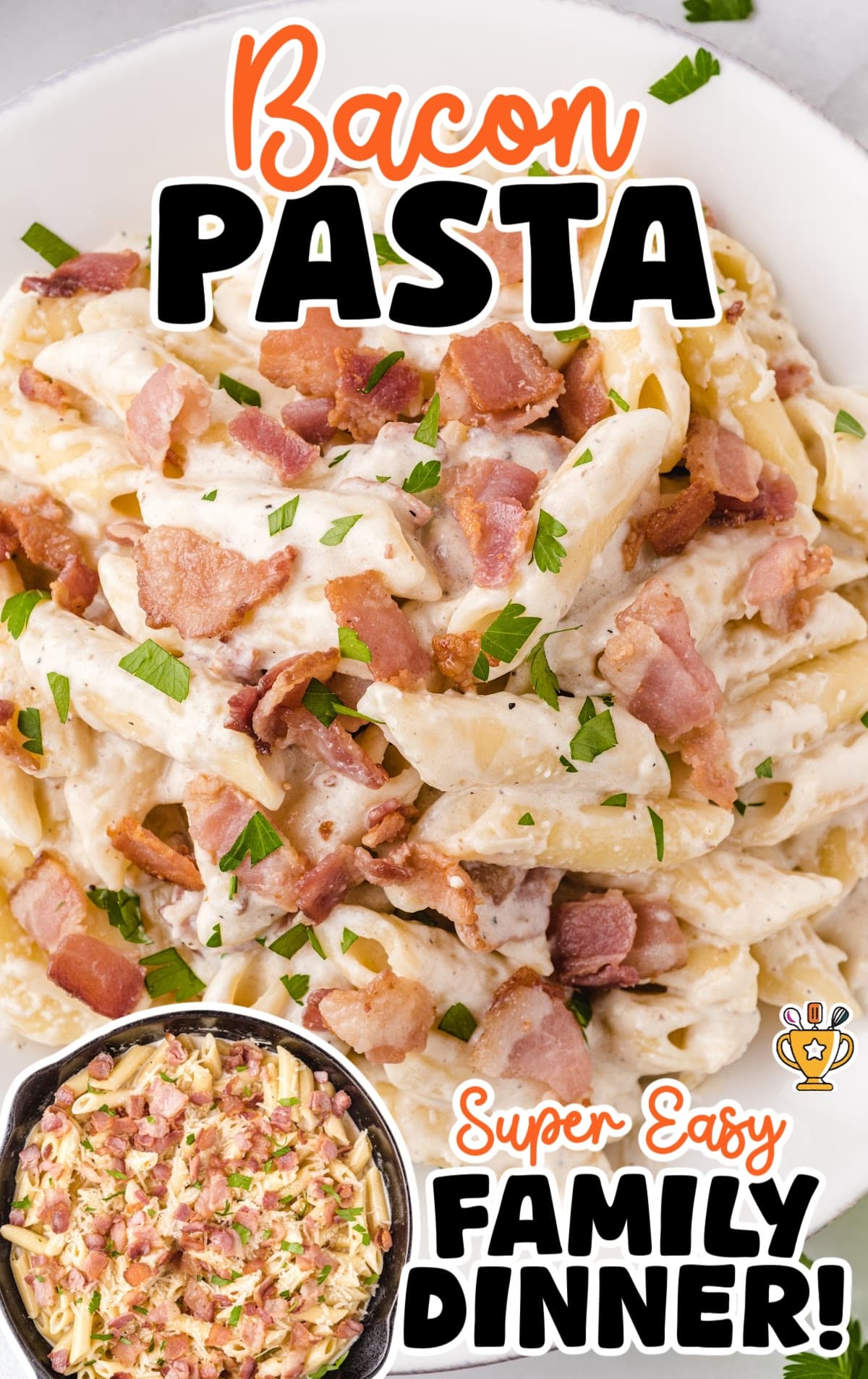 Bacon Pasta on a plate