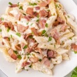 Bacon Pasta on a plate