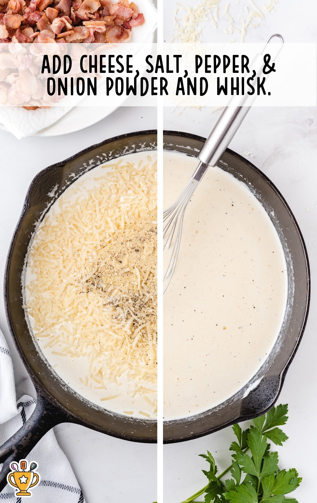 cheese, salt, pepper and onion powder mixed together