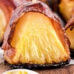 a piece of Bacon Wrapped Pineapple