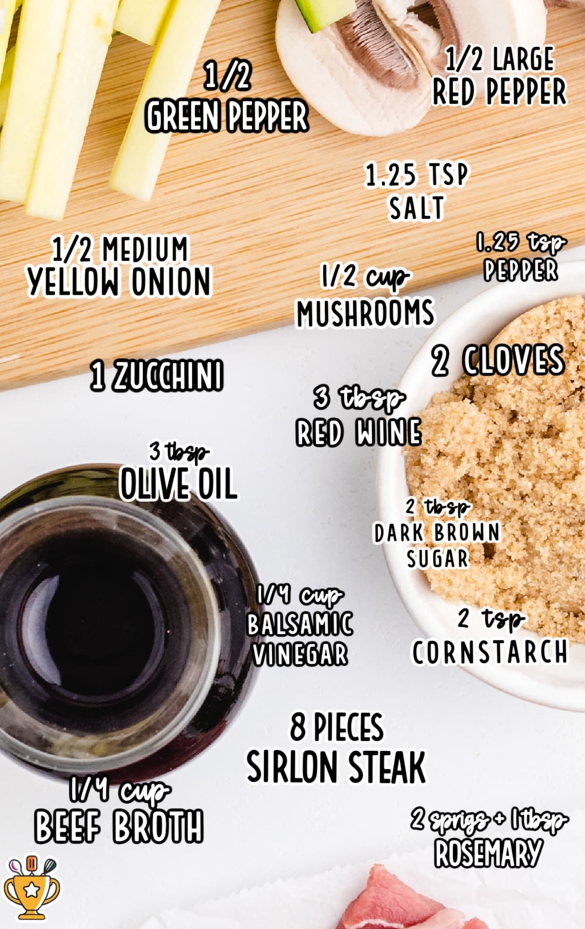 ingredients for making Balsamic Glazed Steak Rolls