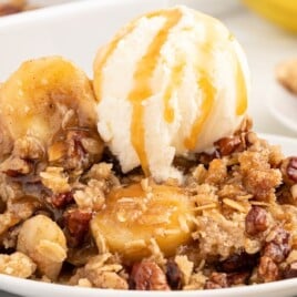 Banana Crumble on a plate
