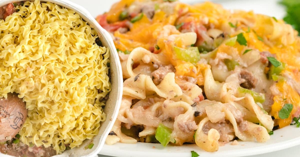 Beef Noodle Casserole on a plate