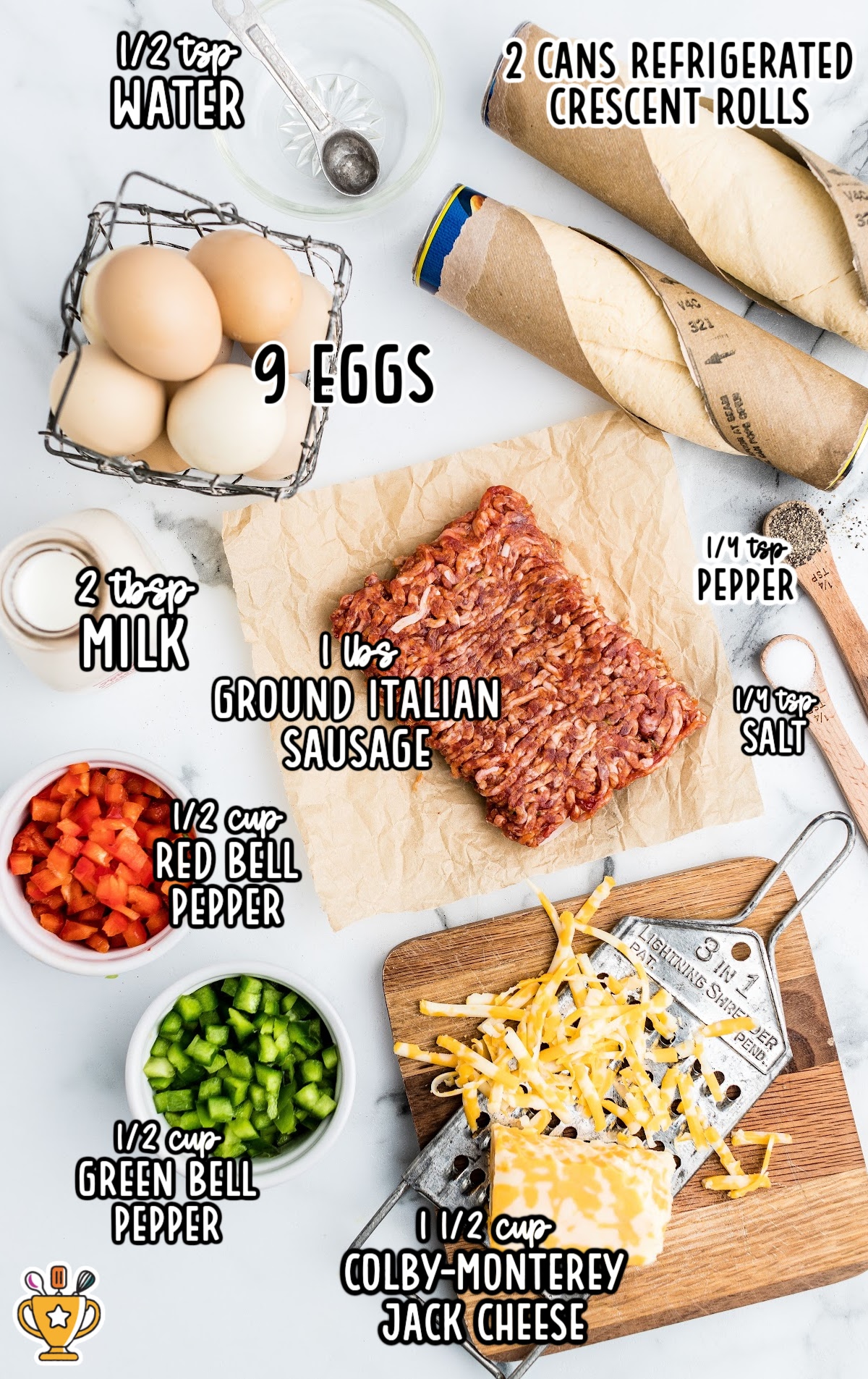 ingredients for making Breakfast Crescent Ring