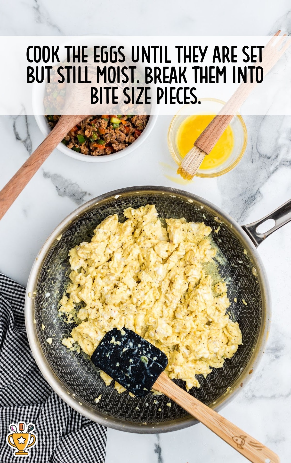cooked eggs in a skillet