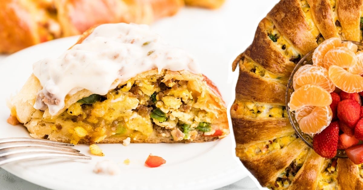 a Breakfast Crescent Ring on a plate