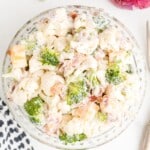 a bowl full of Broccoli Cauliflower Salad