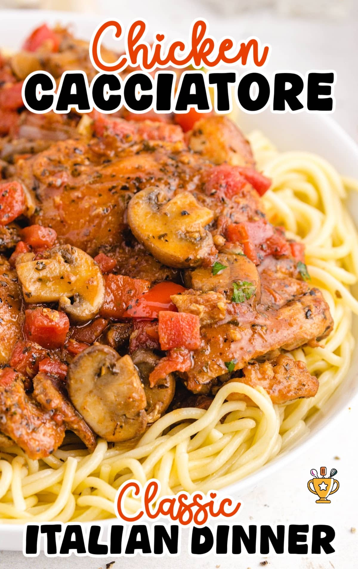 Chicken Cacciatore in a bowl plate