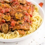 Chicken Cacciatore on a plate