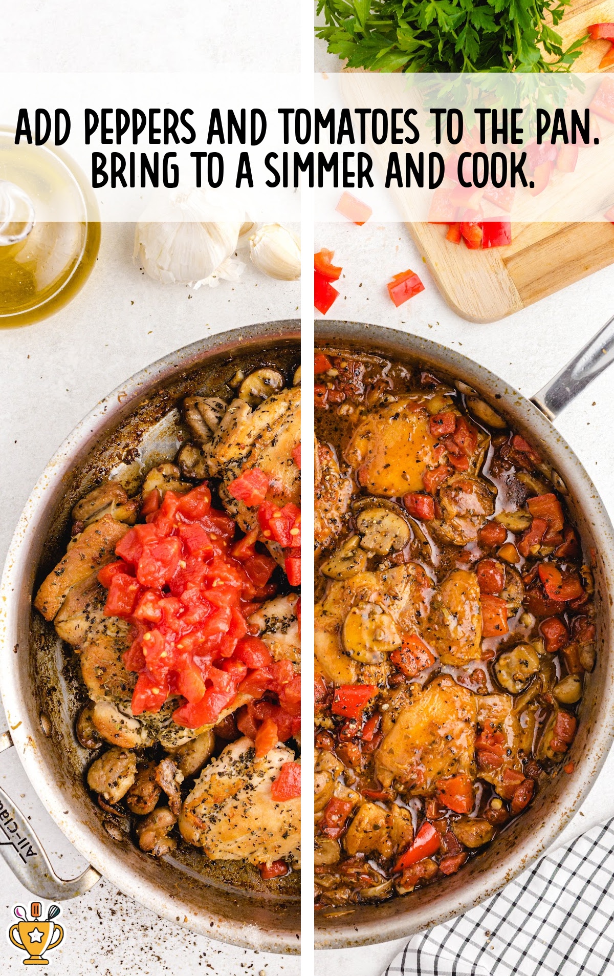Chicken Cacciatore in a pan