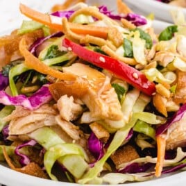 Chinese Chicken Salad on a white plate