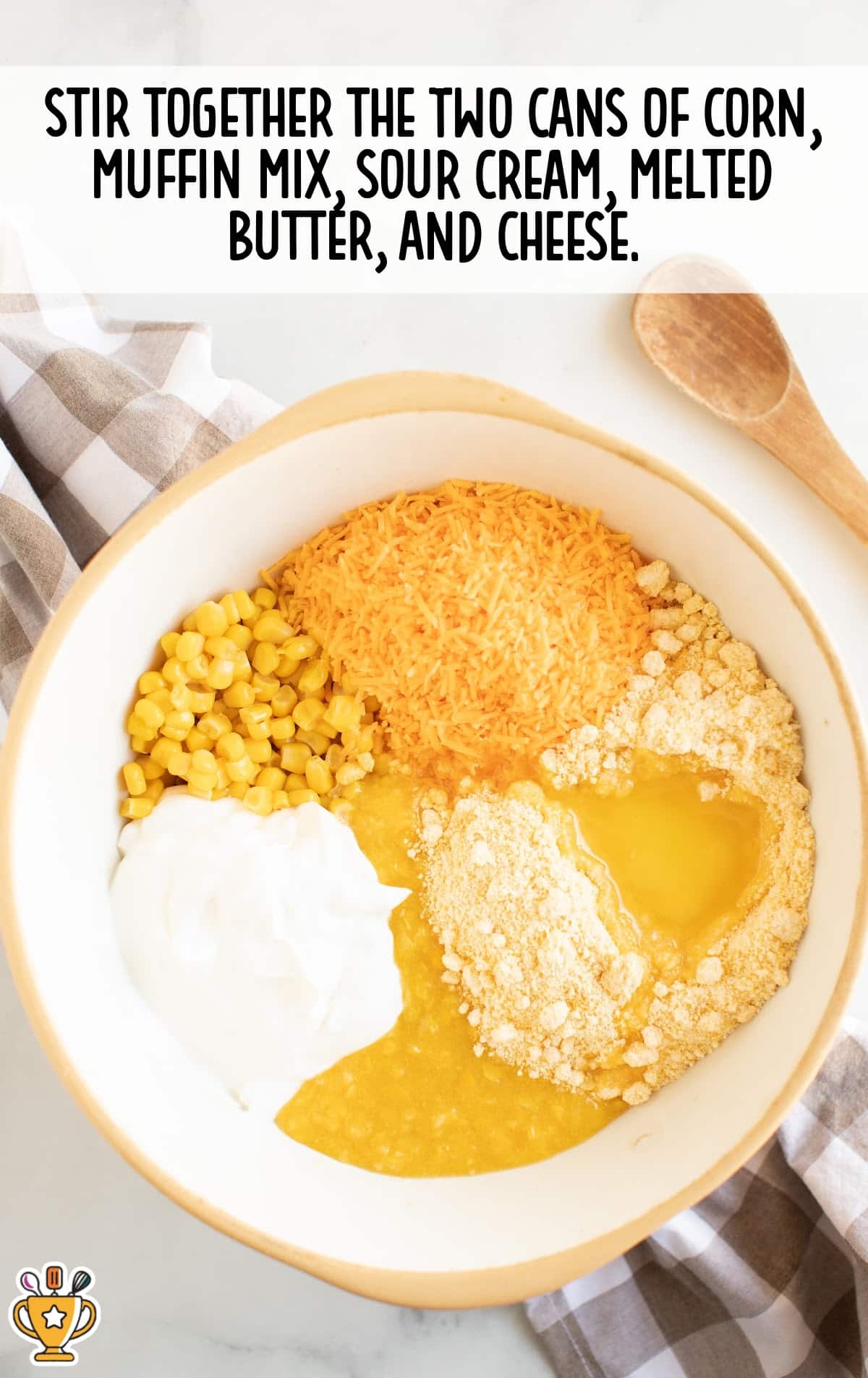 Corn Casserole ingredients in a bowl