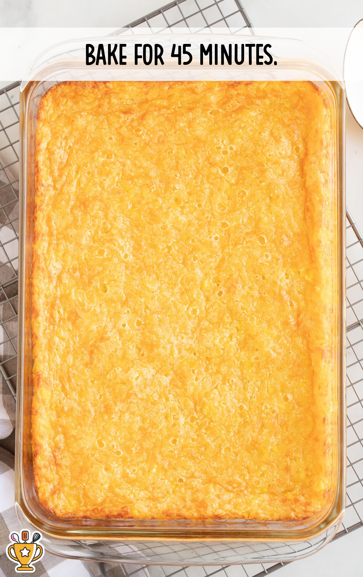Corn Casserole in a baking dish