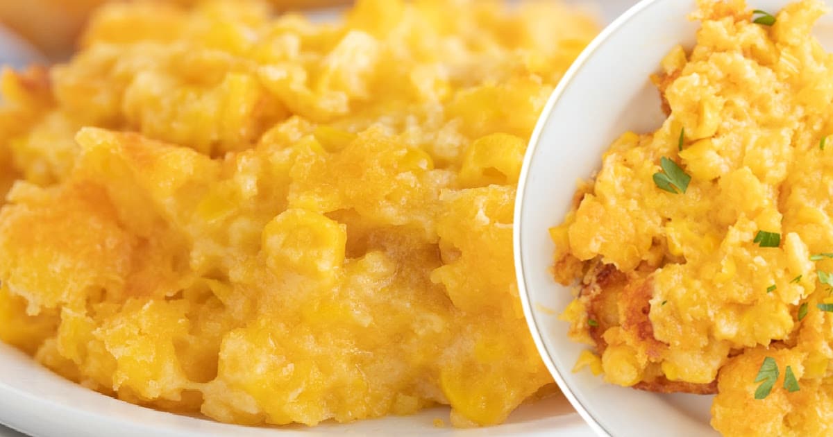 Corn Casserole on a plate