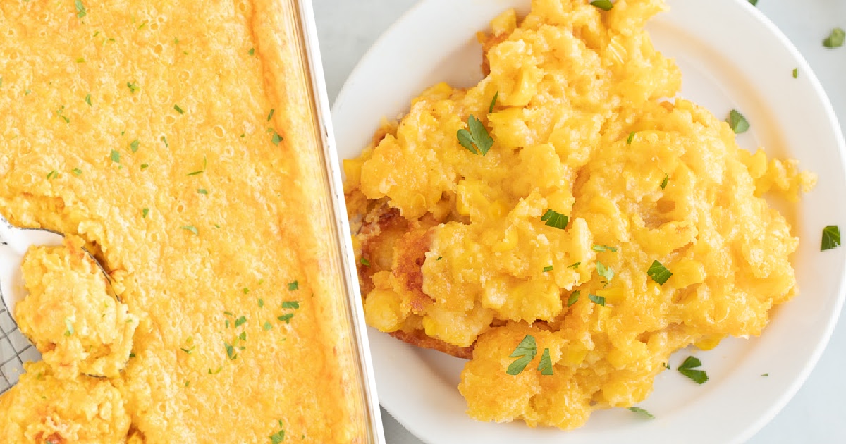 Corn Casserole on a plate