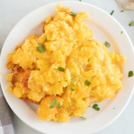 Corn Casserole served on a plate