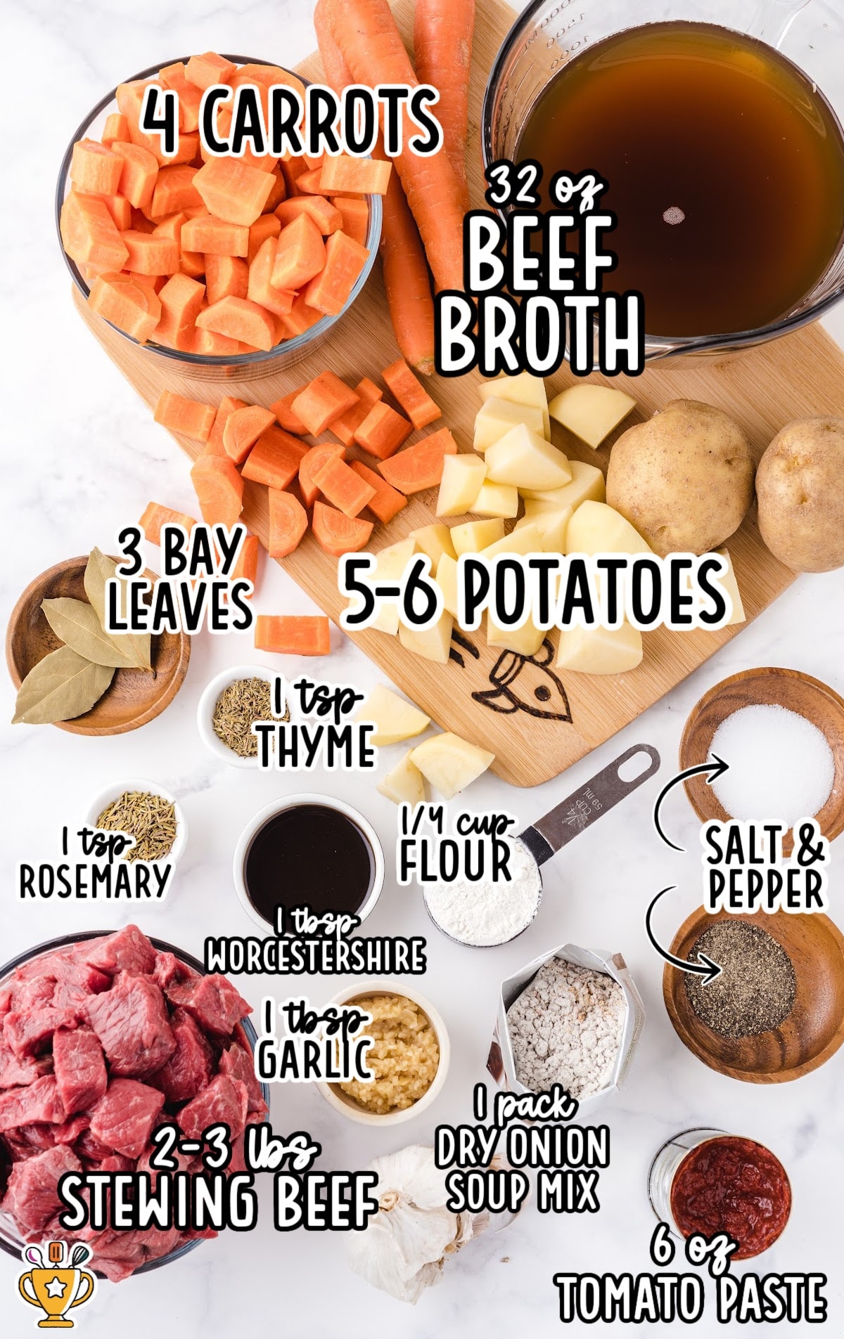 ingredients for making Crockpot Beef Stew