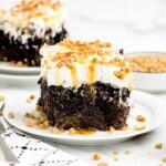 A piece of Crockpot Better Than Sex Cake on a plate
